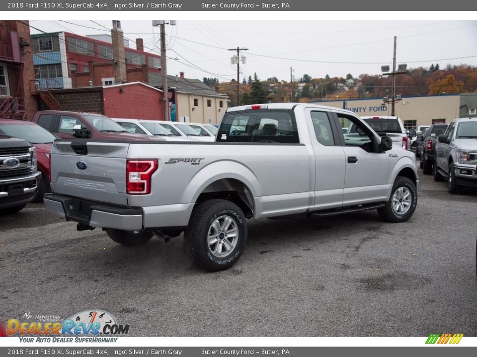 2018 Ford F150 XL SuperCab 4x4 Ingot Silver / Earth Gray Photo #4