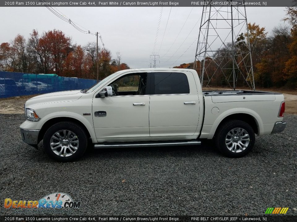Pearl White 2018 Ram 1500 Laramie Longhorn Crew Cab 4x4 Photo #3