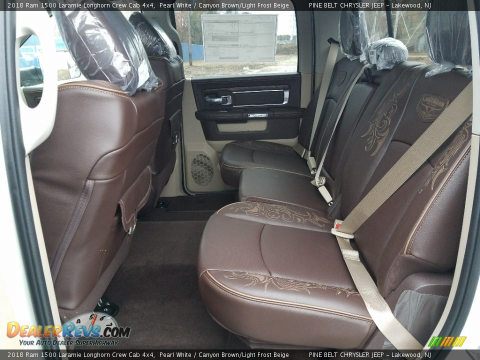 2018 Ram 1500 Laramie Longhorn Crew Cab 4x4 Pearl White / Canyon Brown/Light Frost Beige Photo #6