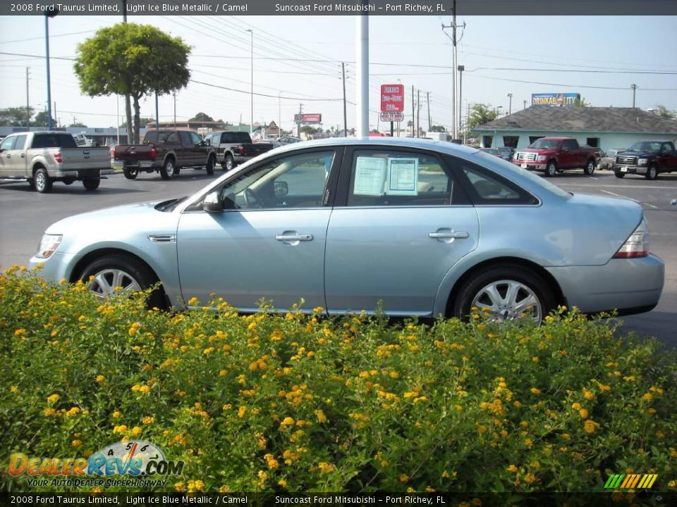 2008 Ford Taurus Limited Light Ice Blue Metallic / Camel Photo #3