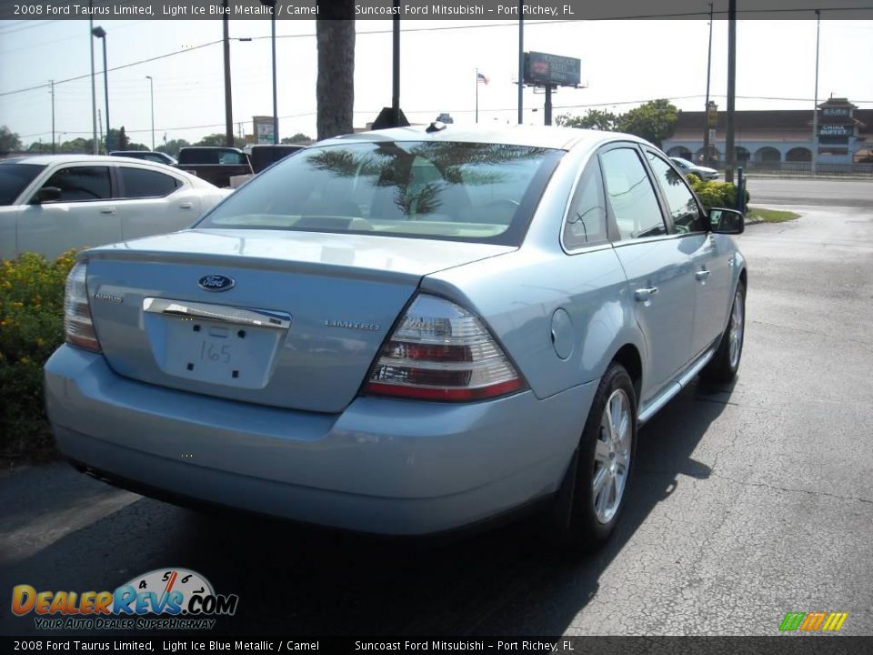 2008 Ford Taurus Limited Light Ice Blue Metallic / Camel Photo #4