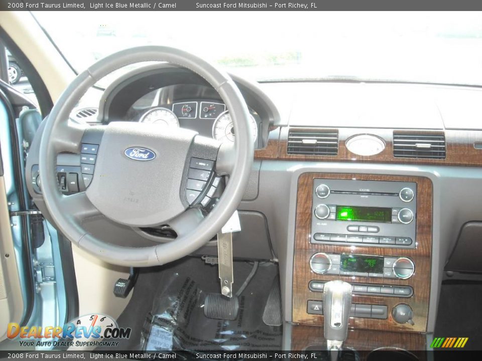 2008 Ford Taurus Limited Light Ice Blue Metallic / Camel Photo #8