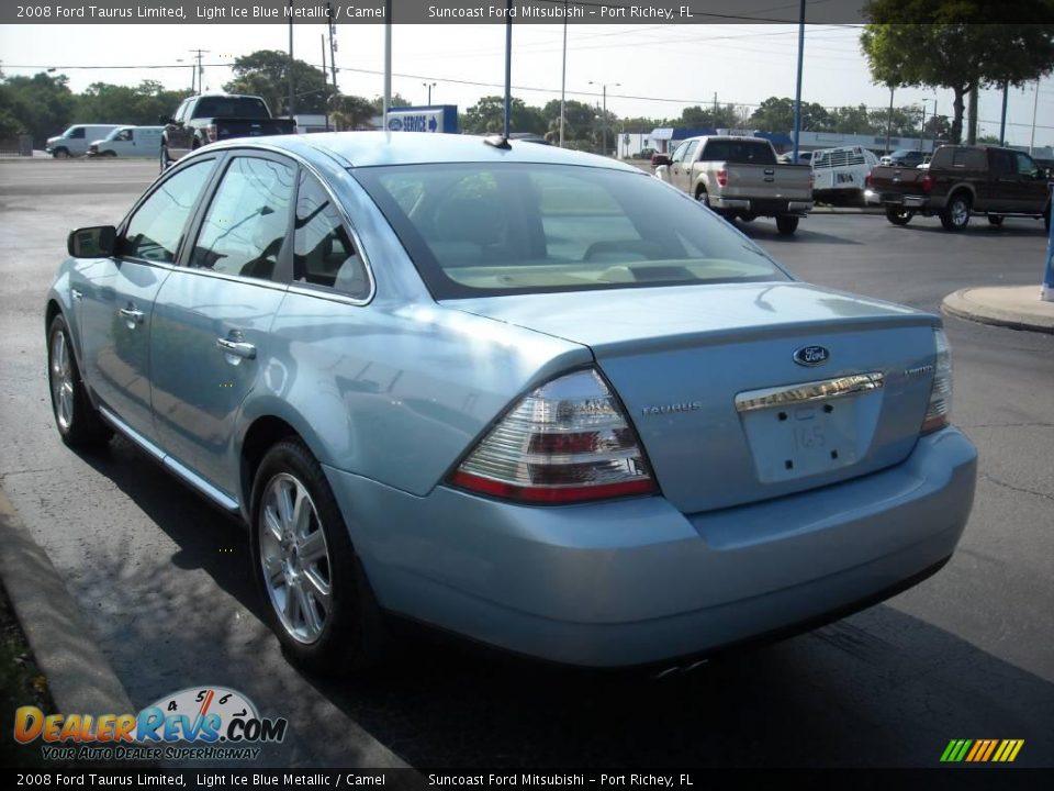 2008 Ford Taurus Limited Light Ice Blue Metallic / Camel Photo #11