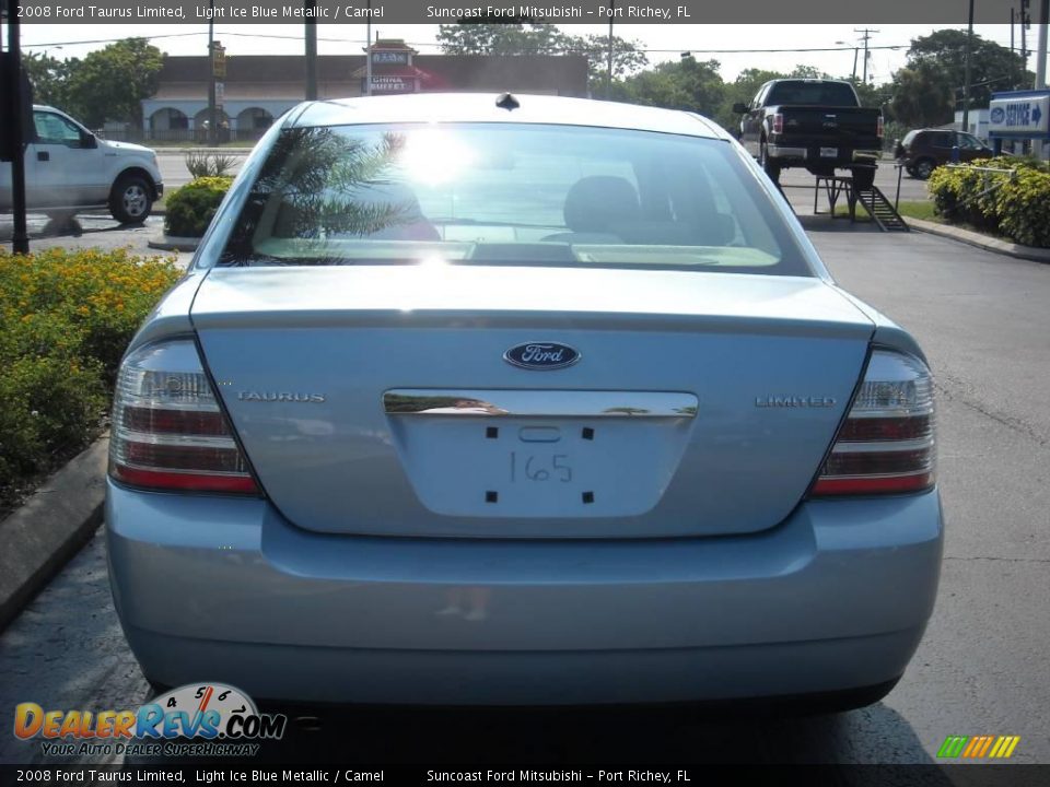 2008 Ford Taurus Limited Light Ice Blue Metallic / Camel Photo #12