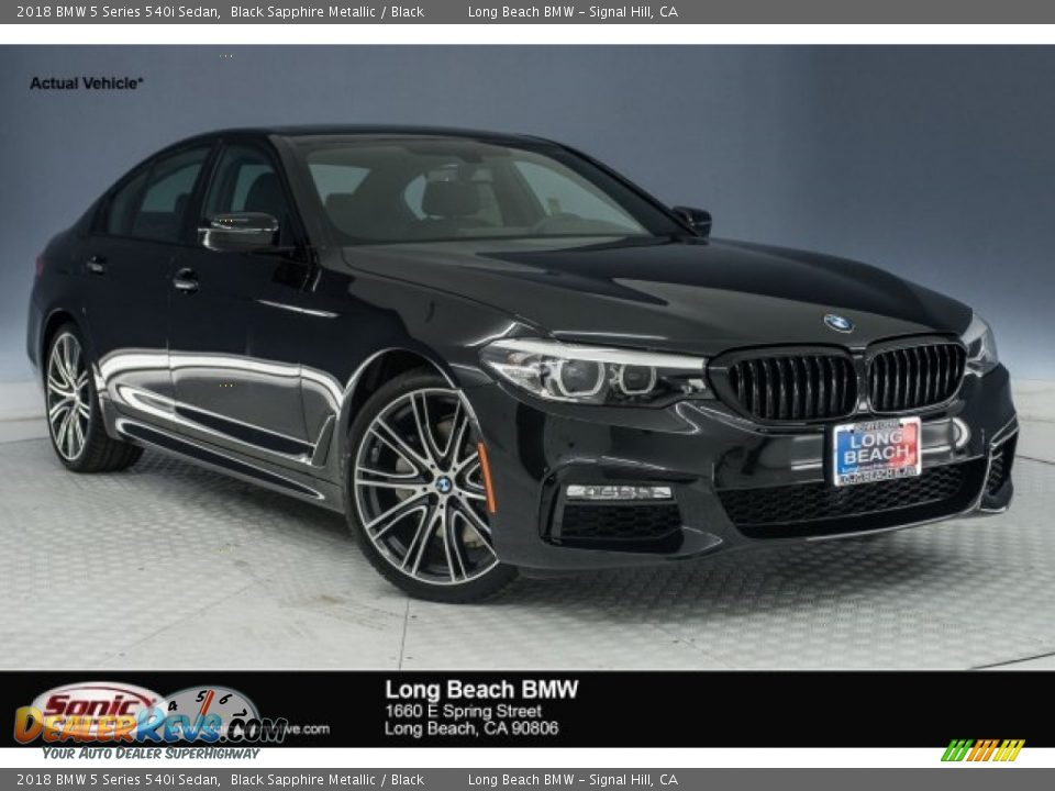2018 BMW 5 Series 540i Sedan Black Sapphire Metallic / Black Photo #1
