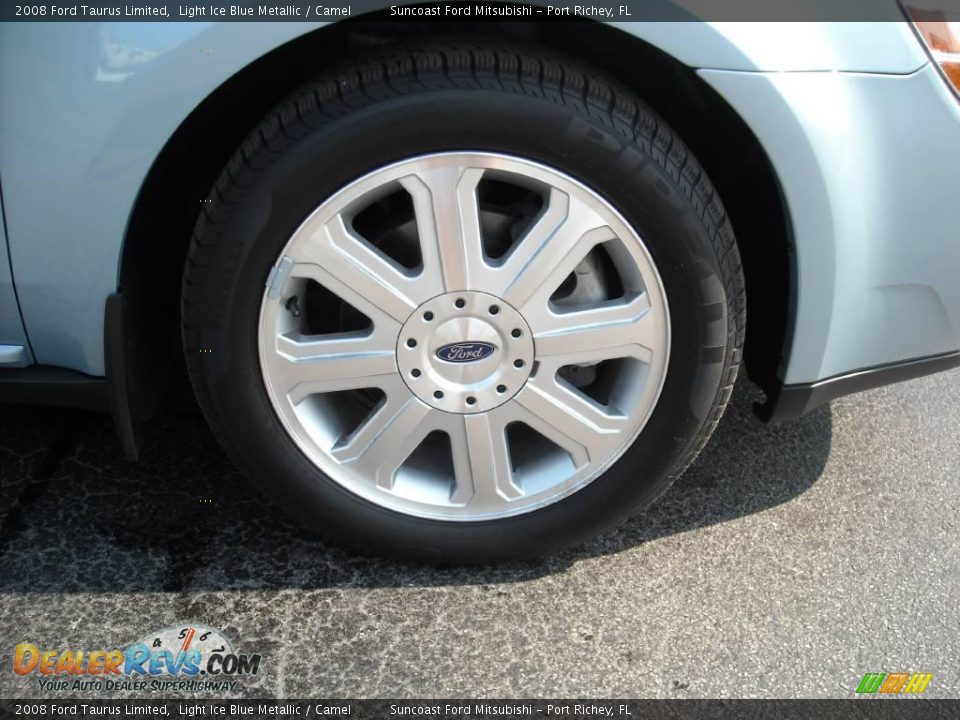 2008 Ford Taurus Limited Light Ice Blue Metallic / Camel Photo #14