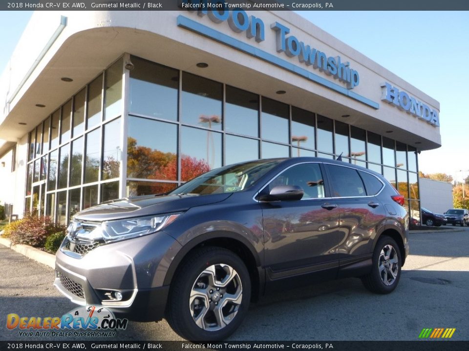 2018 Honda CR-V EX AWD Gunmetal Metallic / Black Photo #1