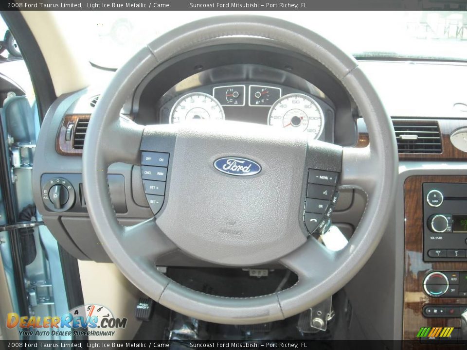 2008 Ford Taurus Limited Light Ice Blue Metallic / Camel Photo #17
