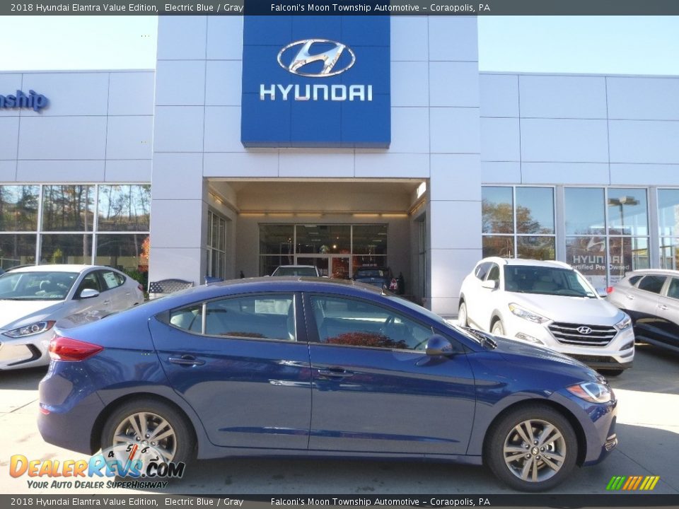 2018 Hyundai Elantra Value Edition Electric Blue / Gray Photo #1