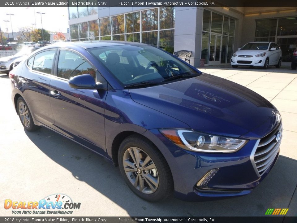 2018 Hyundai Elantra Value Edition Electric Blue / Gray Photo #3