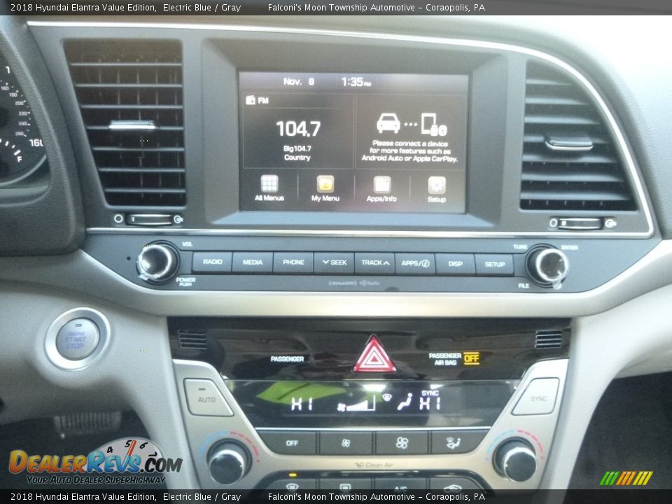 2018 Hyundai Elantra Value Edition Electric Blue / Gray Photo #14