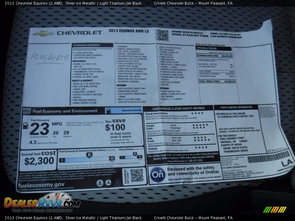 2013 Chevrolet Equinox LS AWD Silver Ice Metallic / Light Titanium/Jet Black Photo #30
