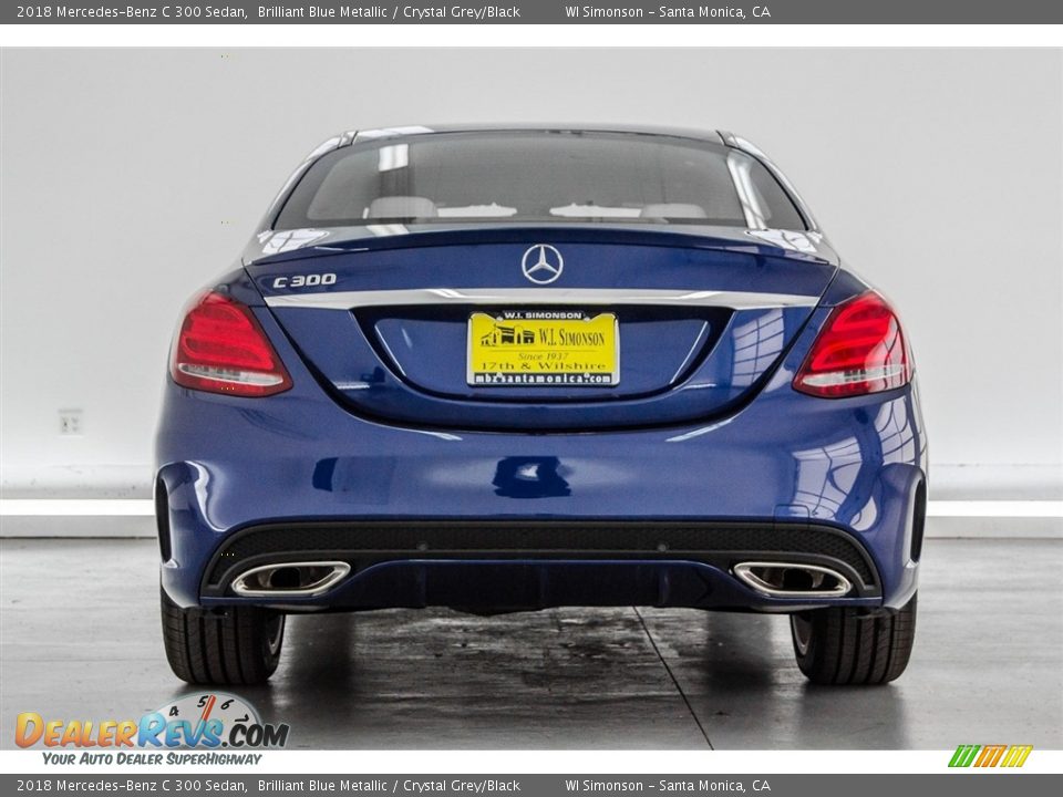 2018 Mercedes-Benz C 300 Sedan Brilliant Blue Metallic / Crystal Grey/Black Photo #4