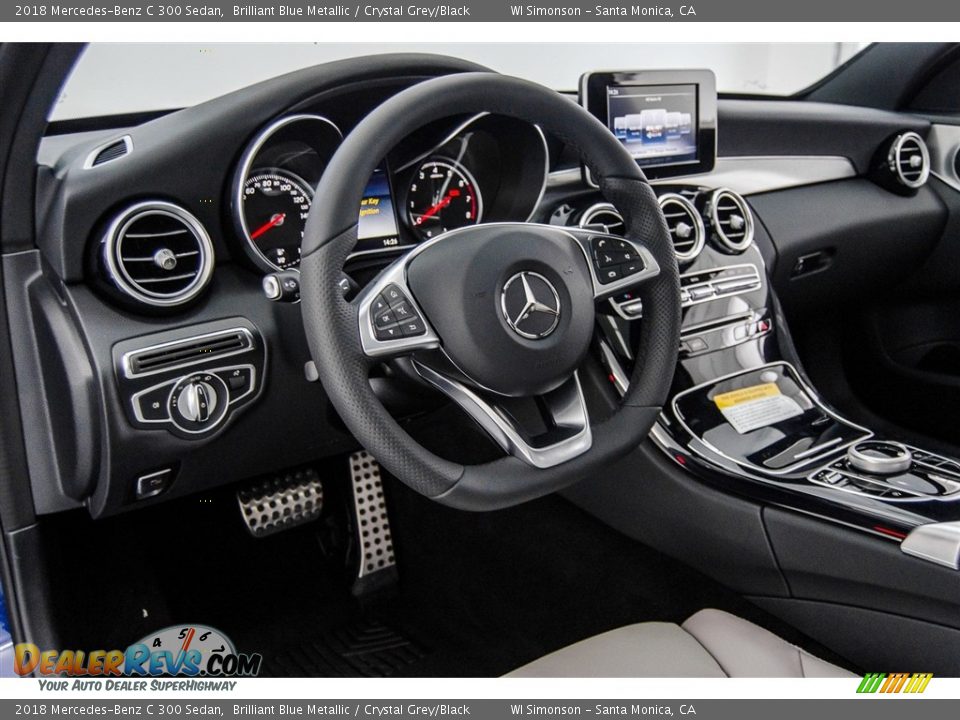 2018 Mercedes-Benz C 300 Sedan Brilliant Blue Metallic / Crystal Grey/Black Photo #6