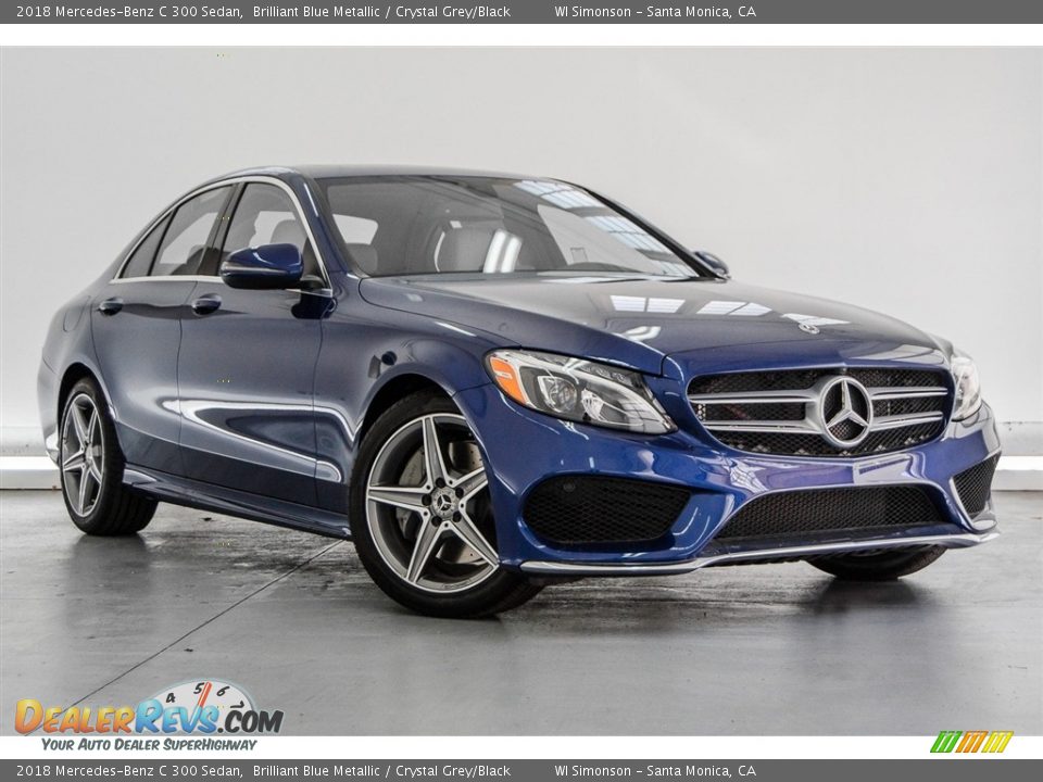 2018 Mercedes-Benz C 300 Sedan Brilliant Blue Metallic / Crystal Grey/Black Photo #12