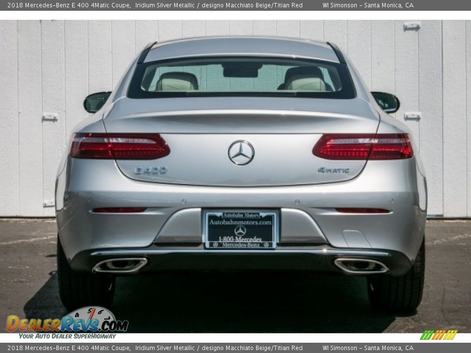 2018 Mercedes-Benz E 400 4Matic Coupe Iridium Silver Metallic / designo Macchiato Beige/Titian Red Photo #4