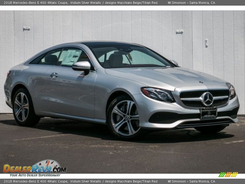 2018 Mercedes-Benz E 400 4Matic Coupe Iridium Silver Metallic / designo Macchiato Beige/Titian Red Photo #12