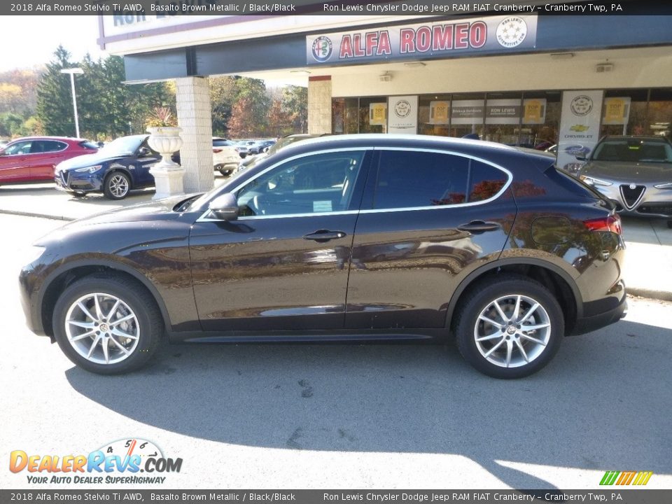 2018 Alfa Romeo Stelvio Ti AWD Basalto Brown Metallic / Black/Black Photo #3