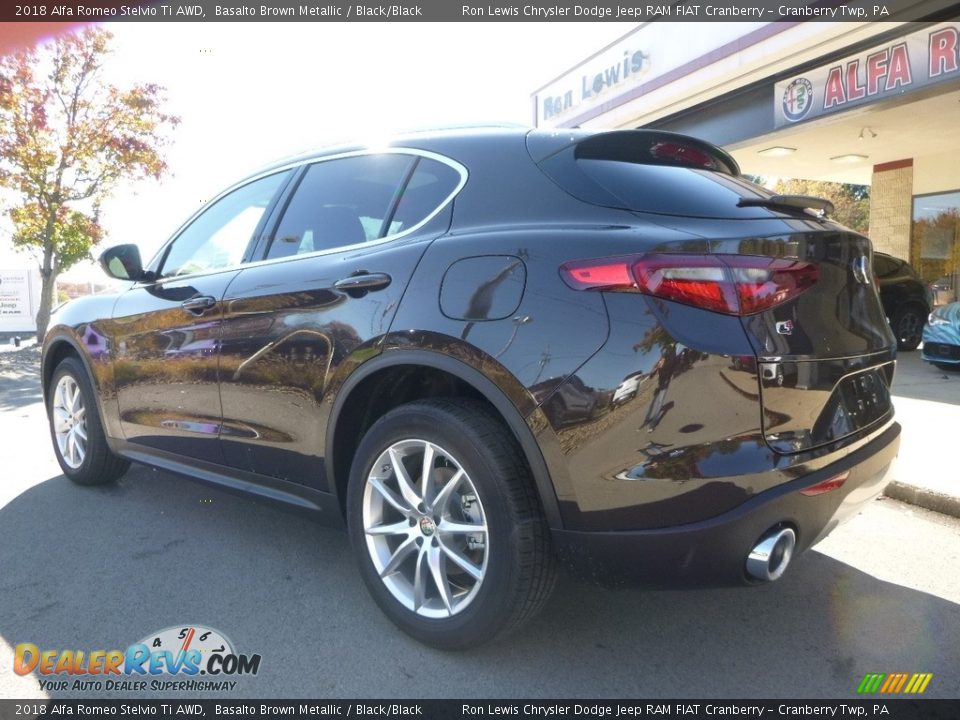 2018 Alfa Romeo Stelvio Ti AWD Basalto Brown Metallic / Black/Black Photo #5