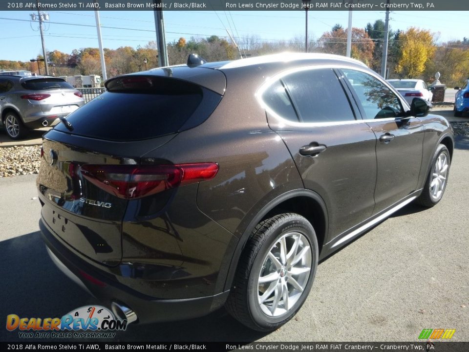 2018 Alfa Romeo Stelvio Ti AWD Basalto Brown Metallic / Black/Black Photo #7