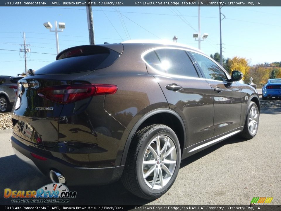 2018 Alfa Romeo Stelvio Ti AWD Basalto Brown Metallic / Black/Black Photo #8