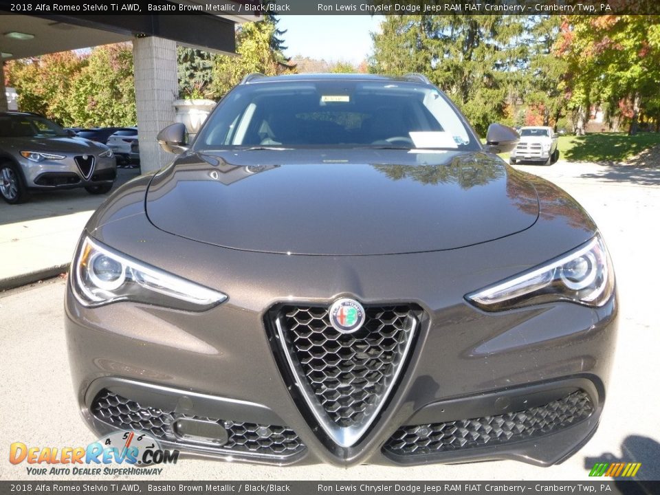 2018 Alfa Romeo Stelvio Ti AWD Basalto Brown Metallic / Black/Black Photo #12