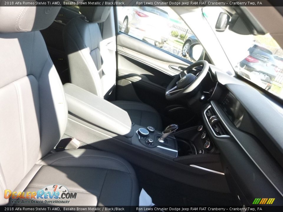 2018 Alfa Romeo Stelvio Ti AWD Basalto Brown Metallic / Black/Black Photo #14