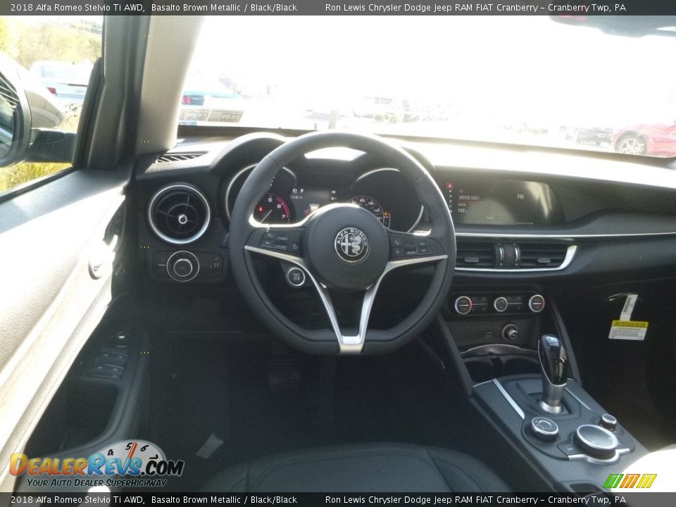 2018 Alfa Romeo Stelvio Ti AWD Basalto Brown Metallic / Black/Black Photo #17