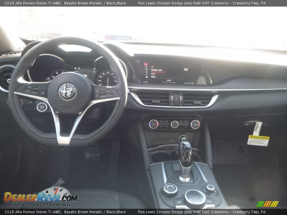 2018 Alfa Romeo Stelvio Ti AWD Basalto Brown Metallic / Black/Black Photo #18