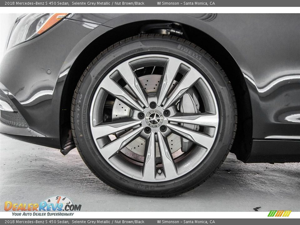 2018 Mercedes-Benz S 450 Sedan Selenite Grey Metallic / Nut Brown/Black Photo #9