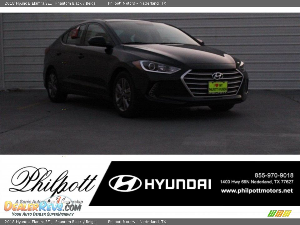2018 Hyundai Elantra SEL Phantom Black / Beige Photo #1