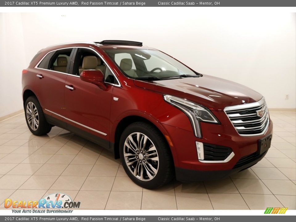 2017 Cadillac XT5 Premium Luxury AWD Red Passion Tintcoat / Sahara Beige Photo #1