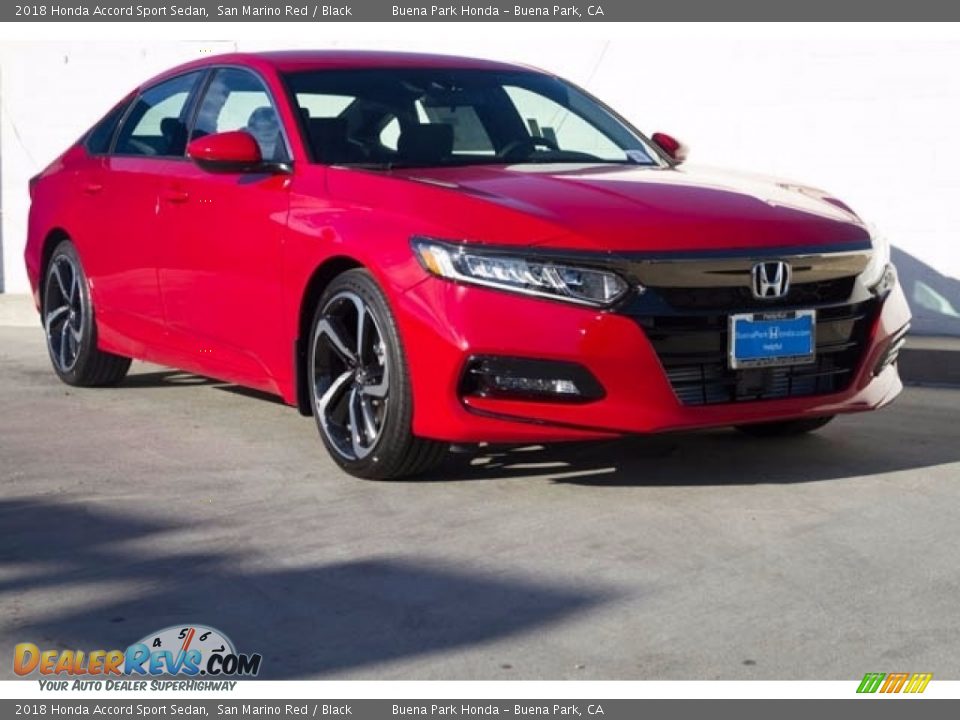 2018 Honda Accord Sport Sedan San Marino Red / Black Photo #1
