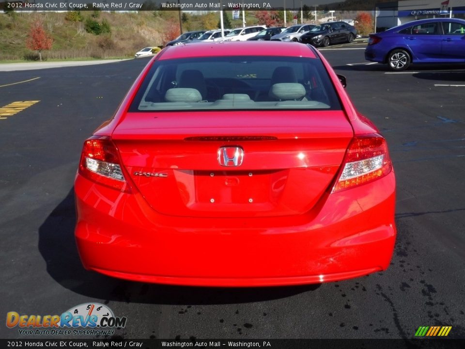 2012 Honda Civic EX Coupe Rallye Red / Gray Photo #9