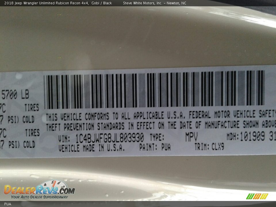 Jeep Color Code PUA Gobi