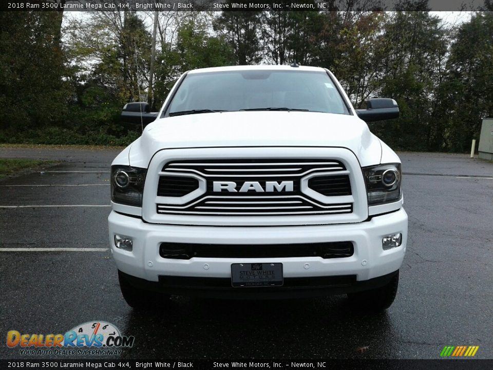 2018 Ram 3500 Laramie Mega Cab 4x4 Bright White / Black Photo #3