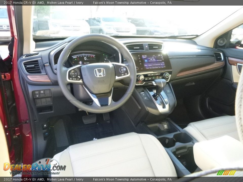 2017 Honda CR-V EX AWD Molten Lava Pearl / Ivory Photo #10