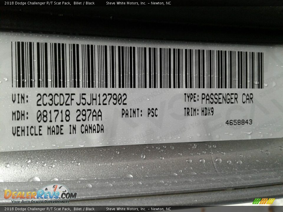 2018 Dodge Challenger R/T Scat Pack Billet / Black Photo #33