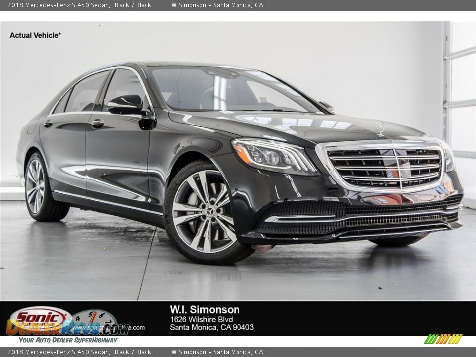 2018 Mercedes-Benz S 450 Sedan Black / Black Photo #1