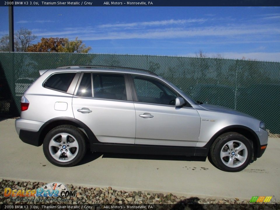 2008 BMW X3 3.0si Titanium Silver Metallic / Grey Photo #2