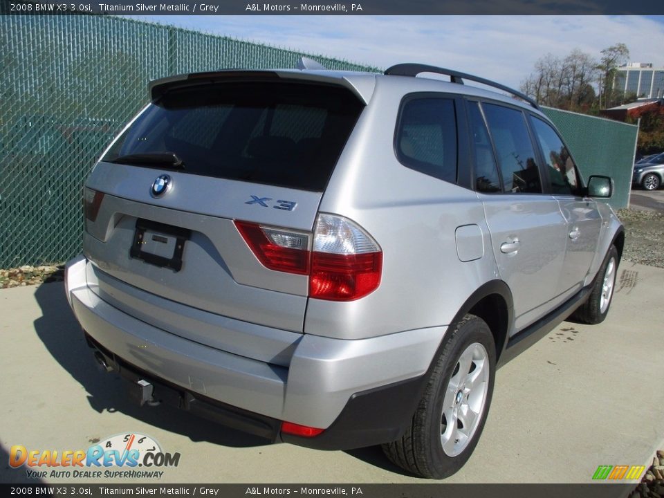 2008 BMW X3 3.0si Titanium Silver Metallic / Grey Photo #3