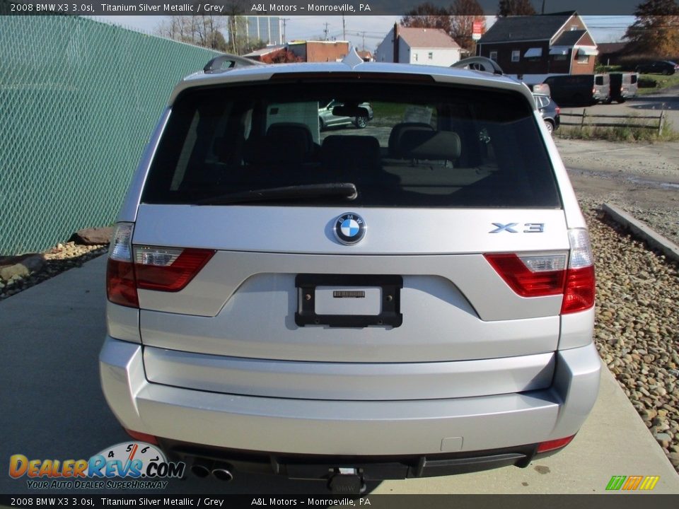 2008 BMW X3 3.0si Titanium Silver Metallic / Grey Photo #4