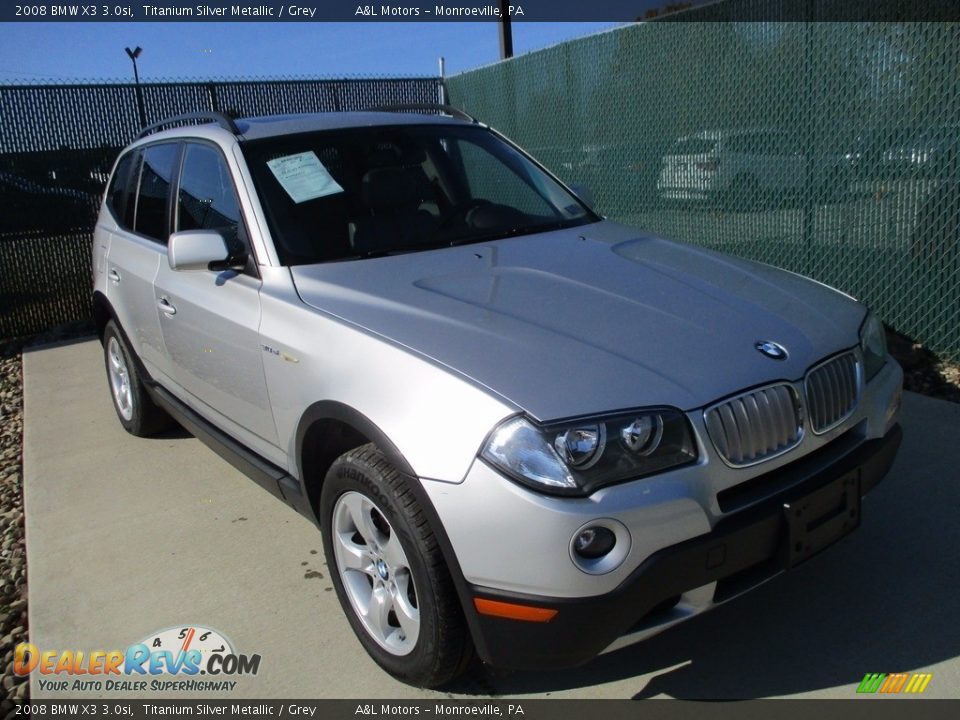 2008 BMW X3 3.0si Titanium Silver Metallic / Grey Photo #6