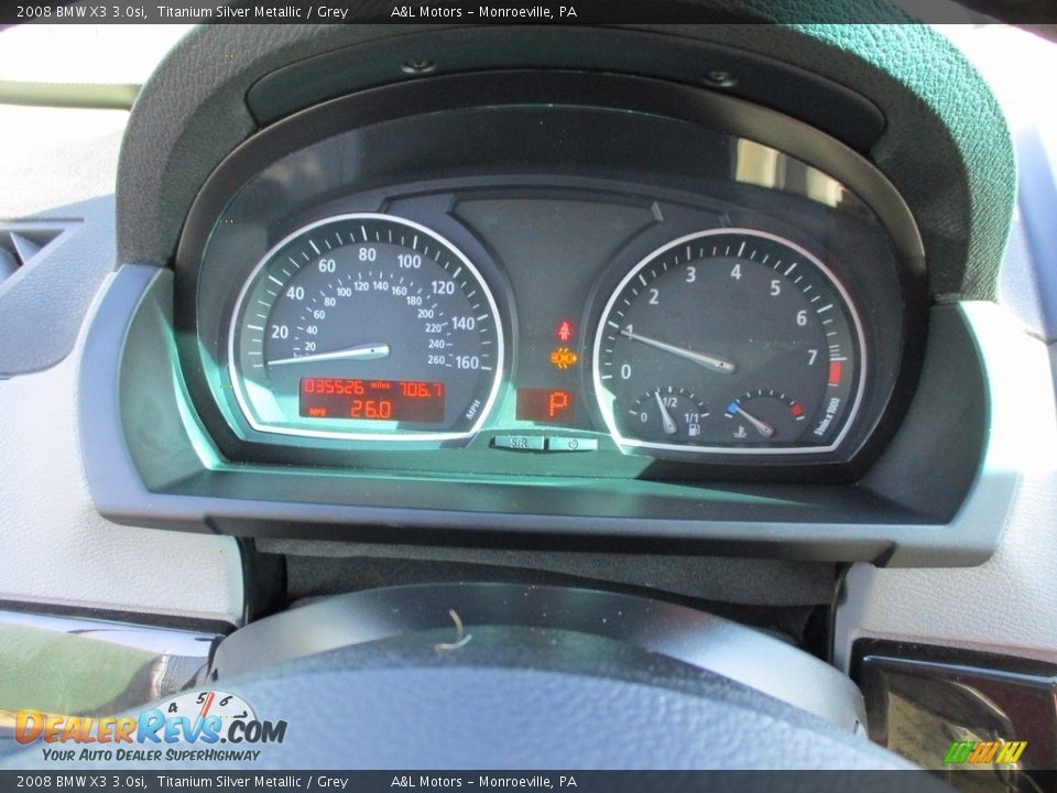 2008 BMW X3 3.0si Titanium Silver Metallic / Grey Photo #18