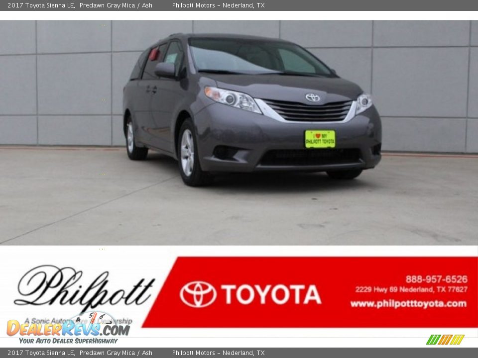 2017 Toyota Sienna LE Predawn Gray Mica / Ash Photo #1