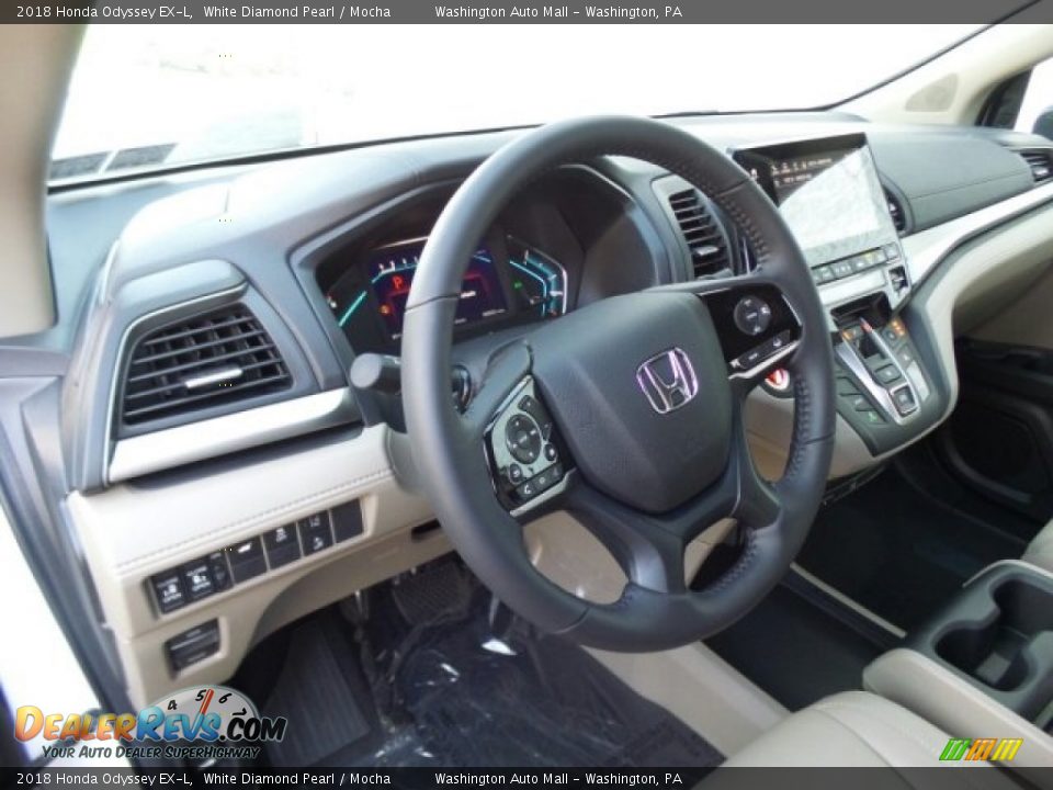 2018 Honda Odyssey EX-L White Diamond Pearl / Mocha Photo #8