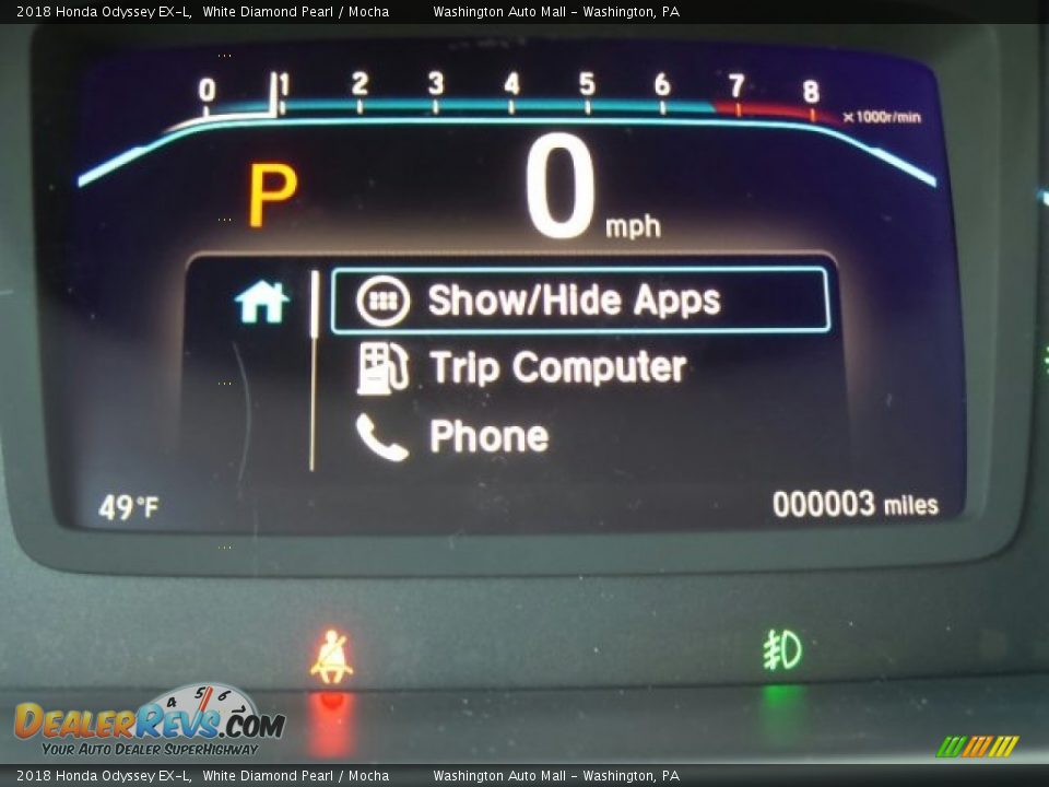 2018 Honda Odyssey EX-L White Diamond Pearl / Mocha Photo #17