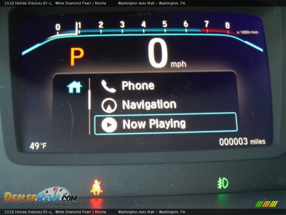 2018 Honda Odyssey EX-L White Diamond Pearl / Mocha Photo #18