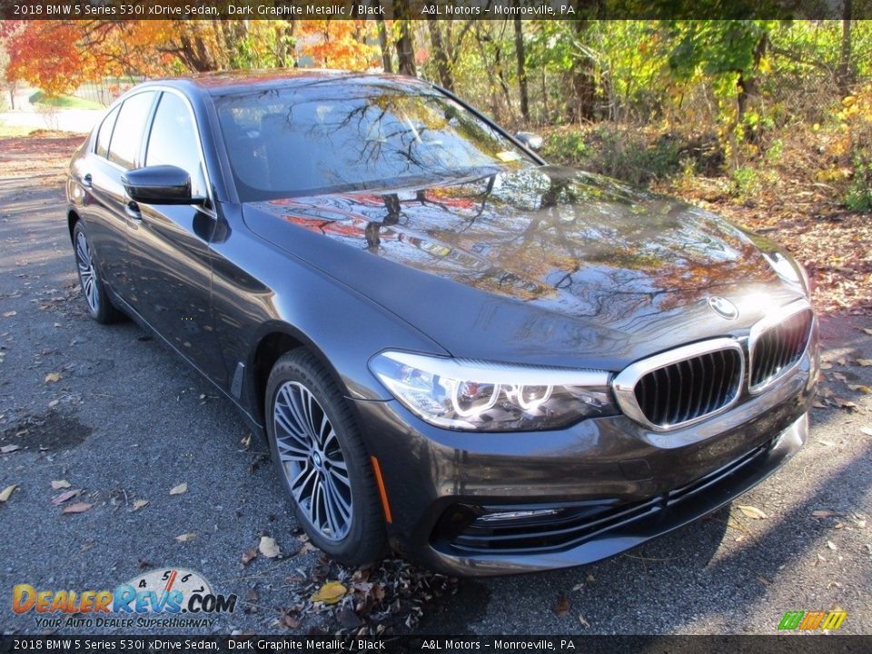2018 BMW 5 Series 530i xDrive Sedan Dark Graphite Metallic / Black Photo #6