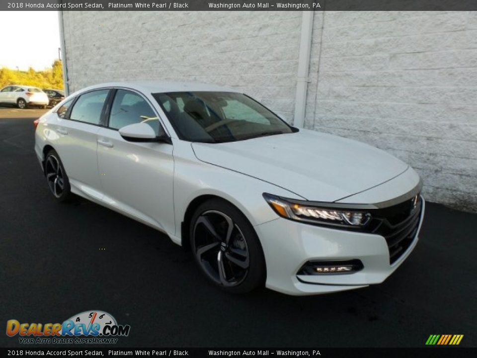 2018 Honda Accord Sport Sedan Platinum White Pearl / Black Photo #1